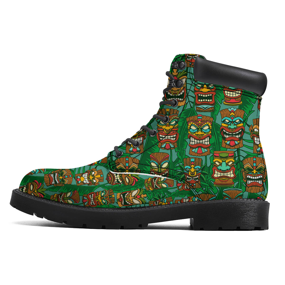 Tiki Hawaiian Print Pattern Boots-grizzshop