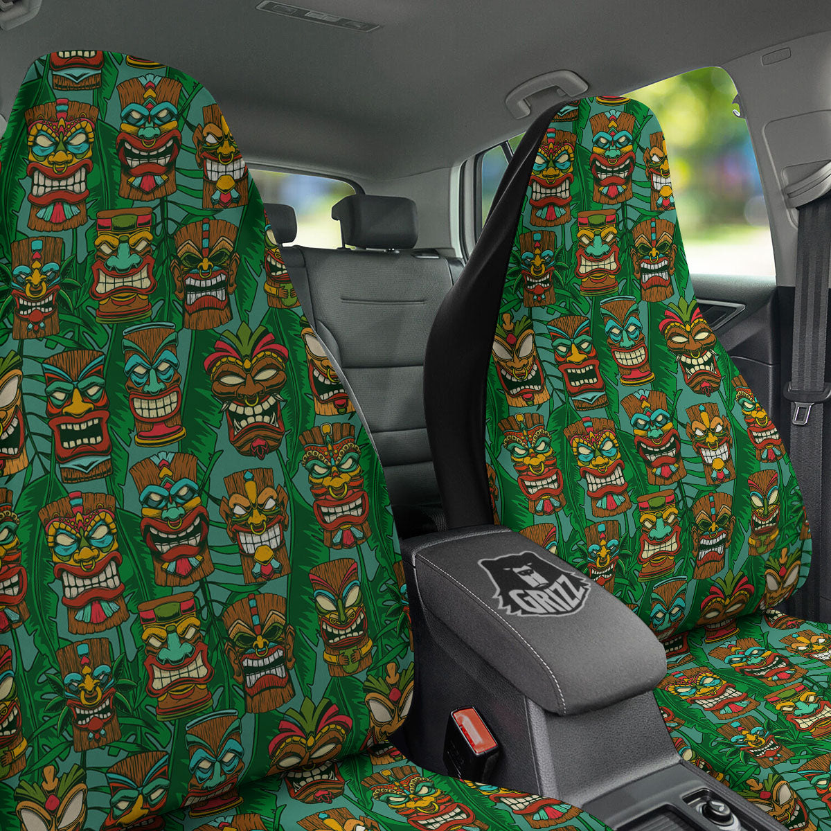 Tiki Hawaiian Print Pattern Car Seat Covers-grizzshop