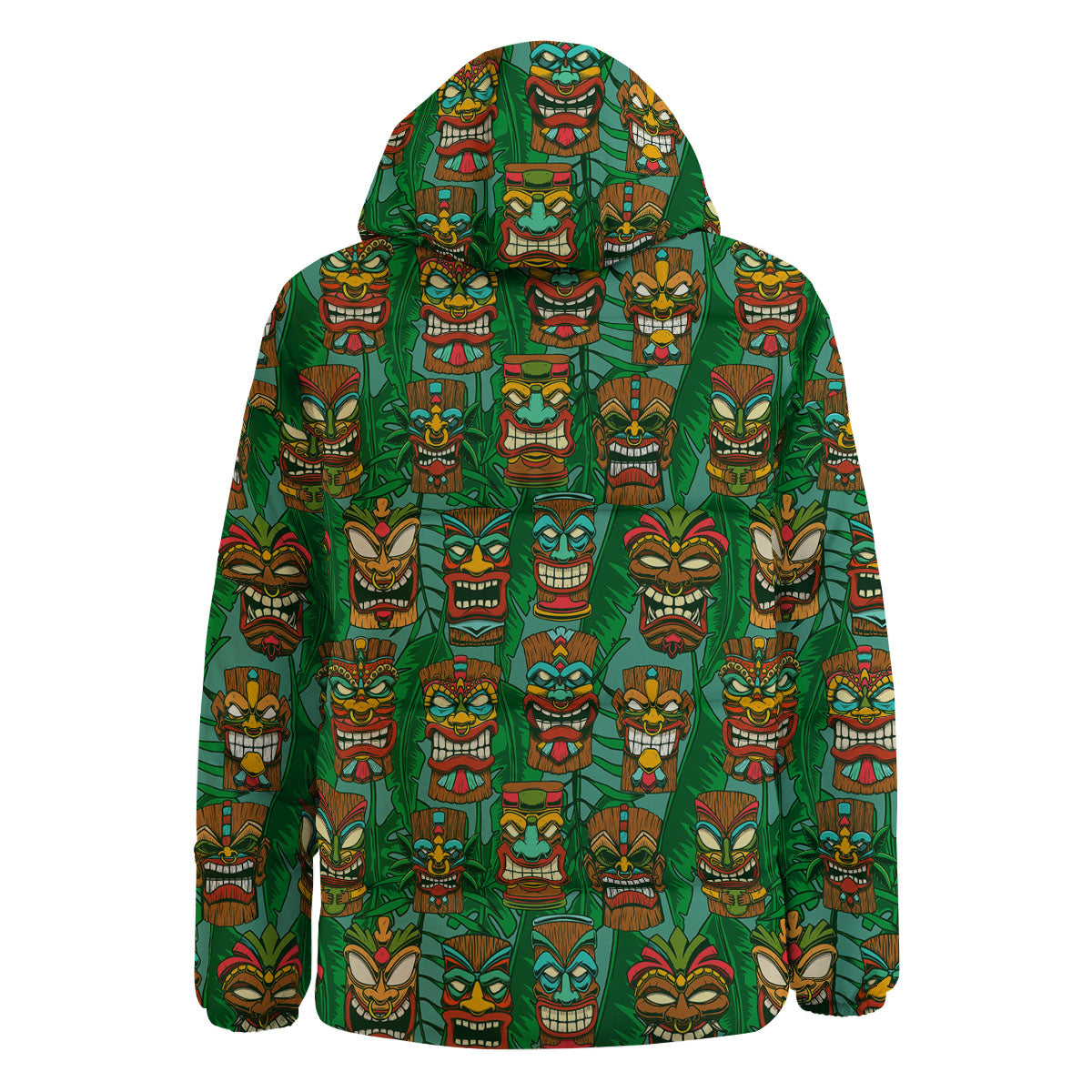 Tiki Hawaiian Print Pattern Down Jacket-grizzshop