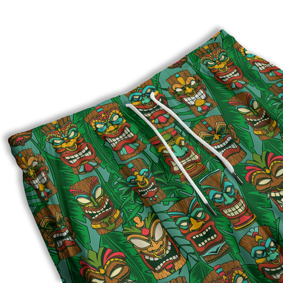 Tiki Hawaiian Print Pattern Men's Athletic Shorts