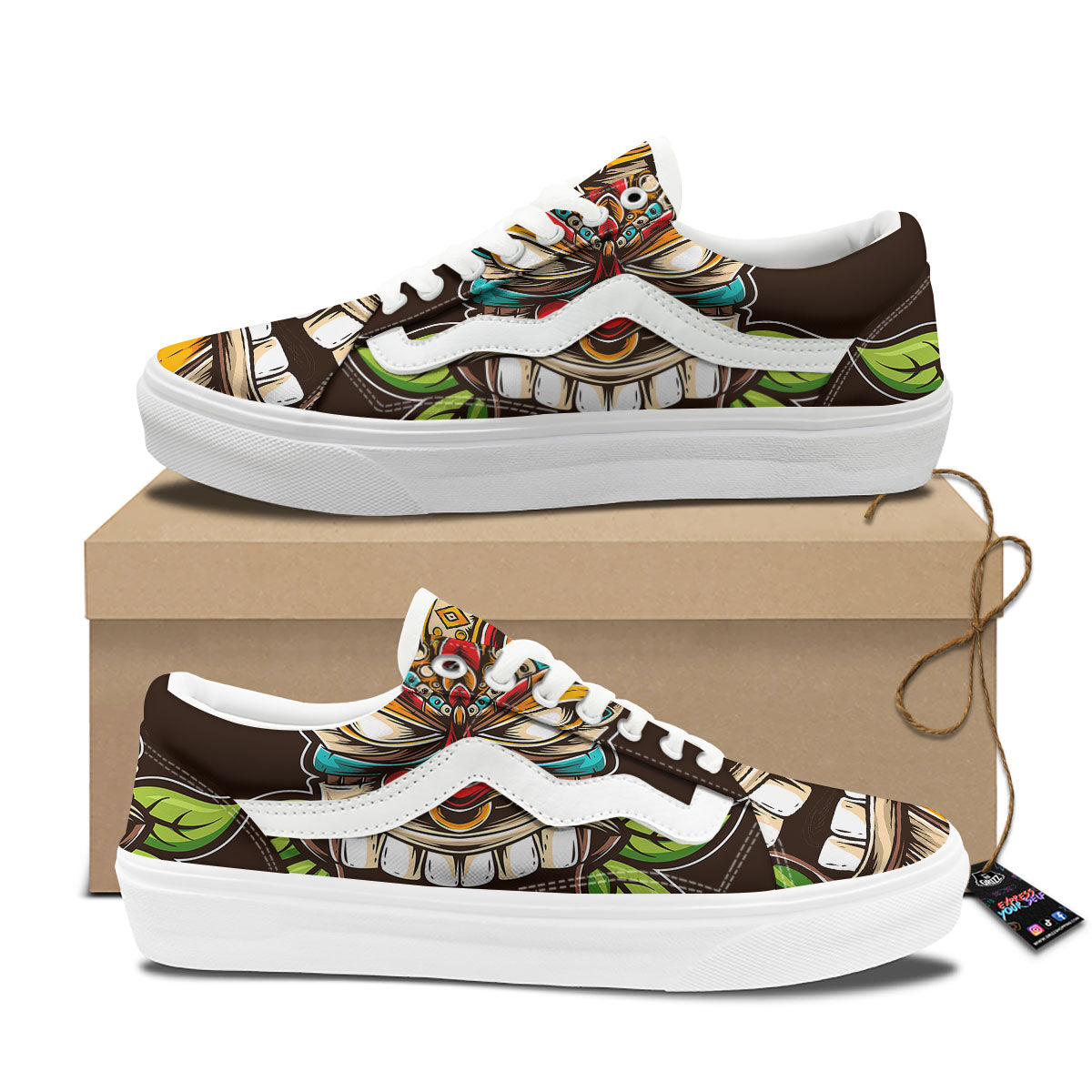 Tiki Hawaiian Print Skate Shoes-grizzshop