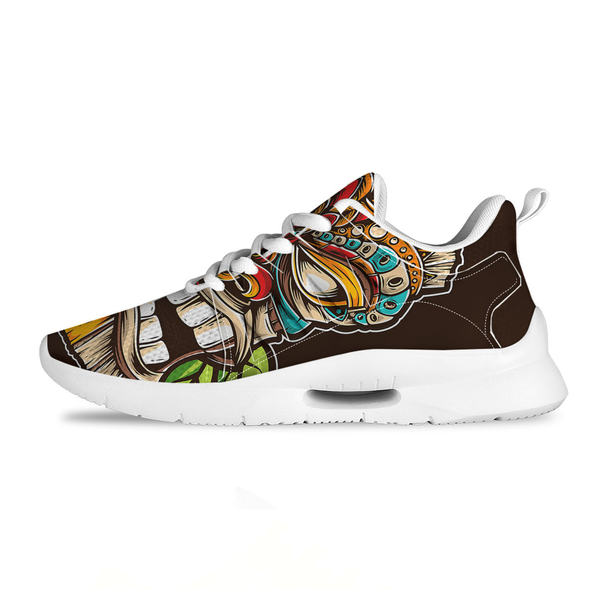 Tiki Hawaiian Print Tennis Shoes-grizzshop