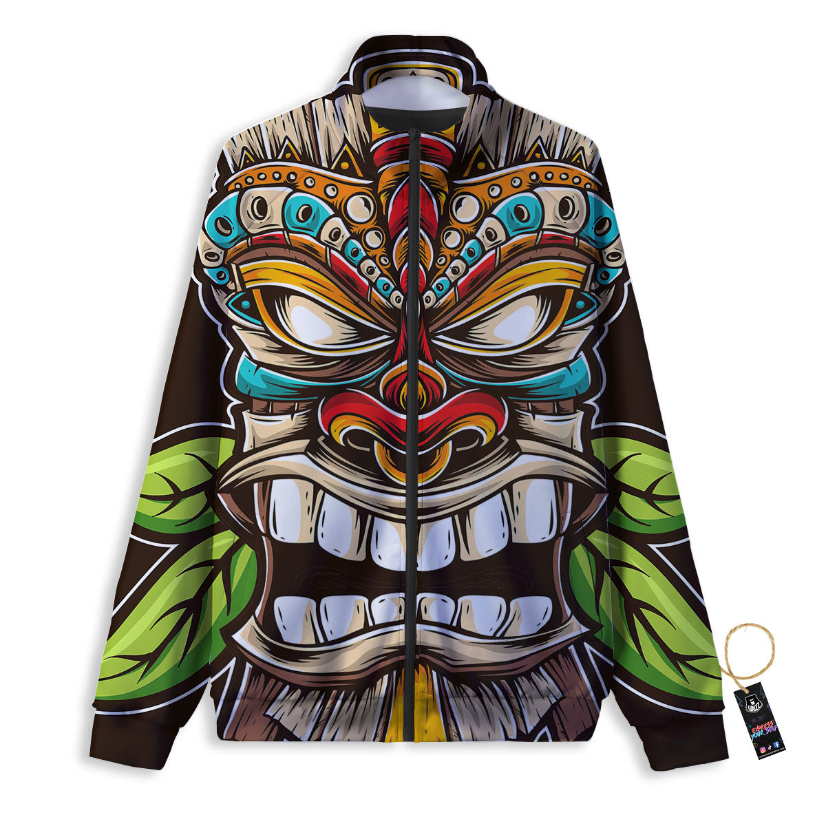 Tiki Hawaiian Print Track Jacket-grizzshop