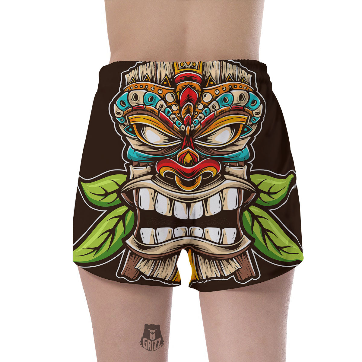 Tiki Hawaiian Print Women's Shorts-grizzshop