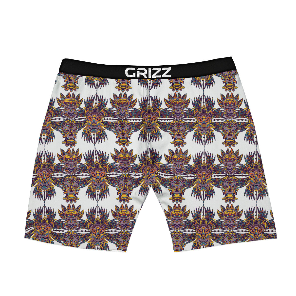Tiki Mask Ornament Print Pattern Boxer Briefs-grizzshop
