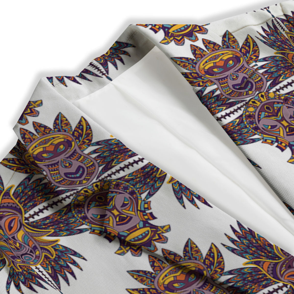 Tiki Mask Ornament Print Pattern Women's Blazer-grizzshop