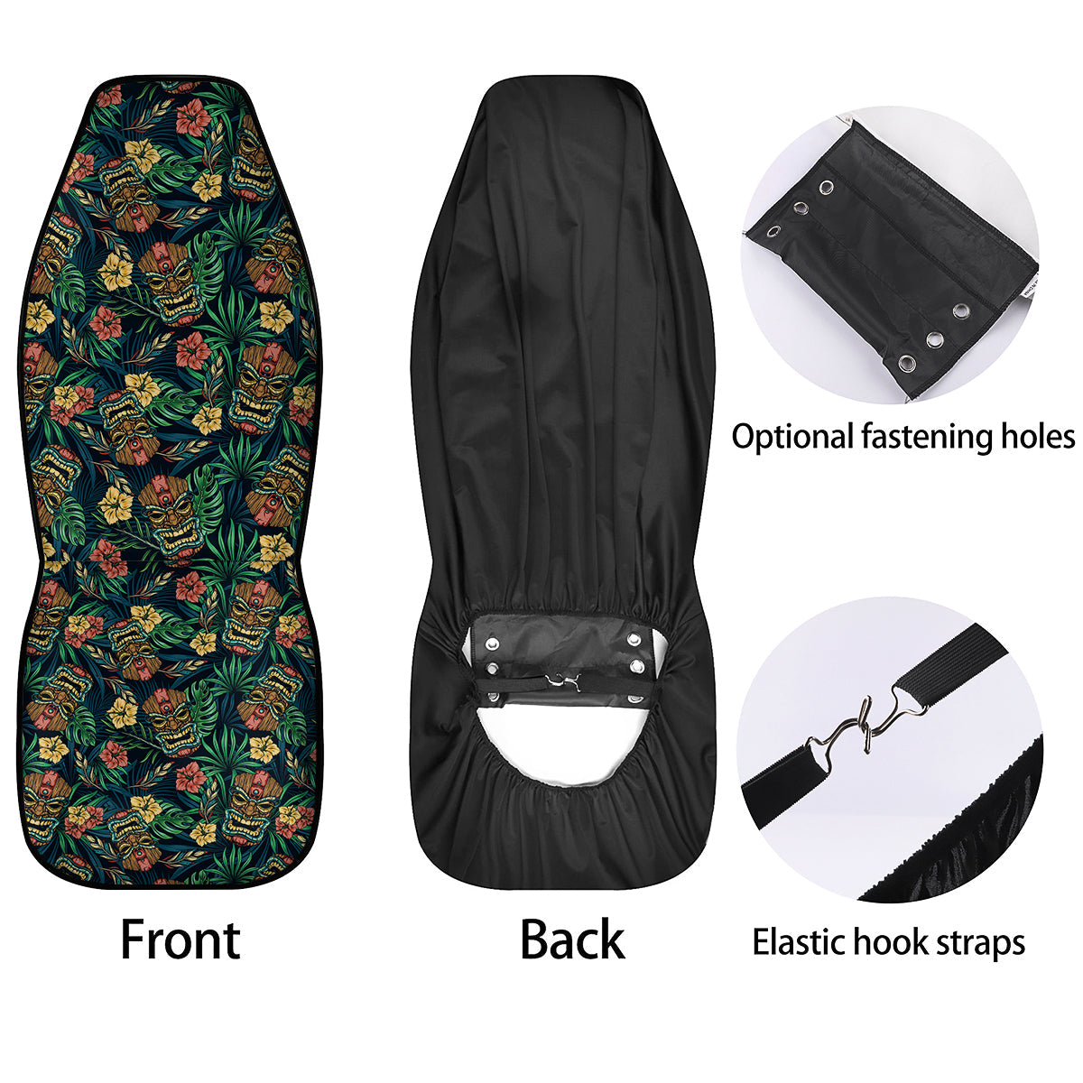 Tiki Tropical Print Pattern Car Seat Covers-grizzshop