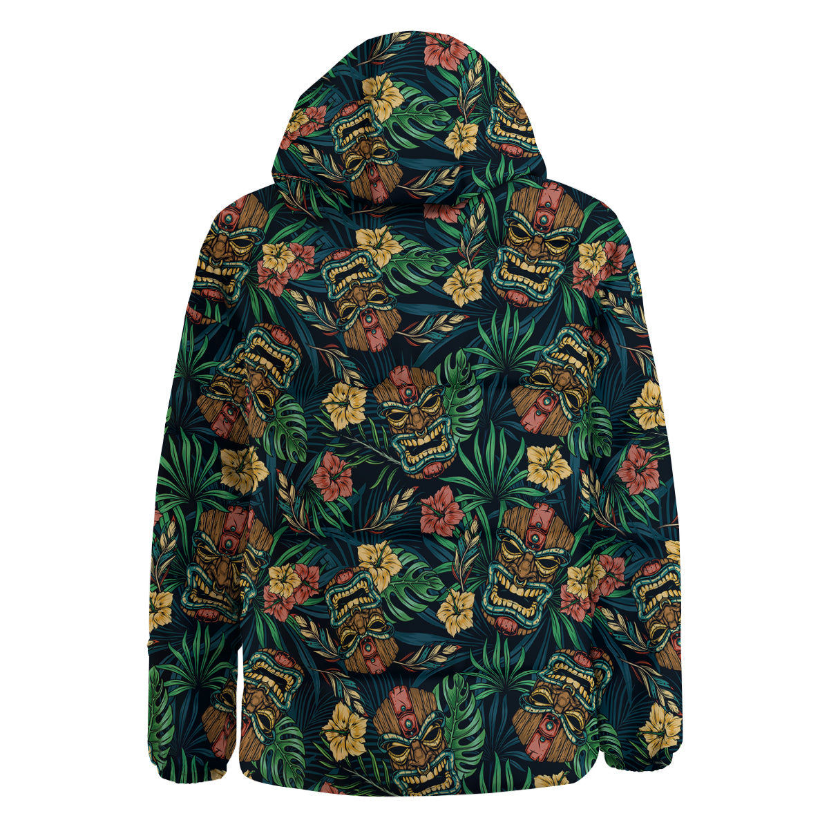 Tiki Tropical Print Pattern Down Jacket-grizzshop