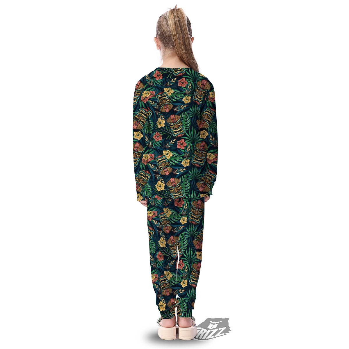 Tiki Tropical Print Pattern Kid's Pajamas-grizzshop