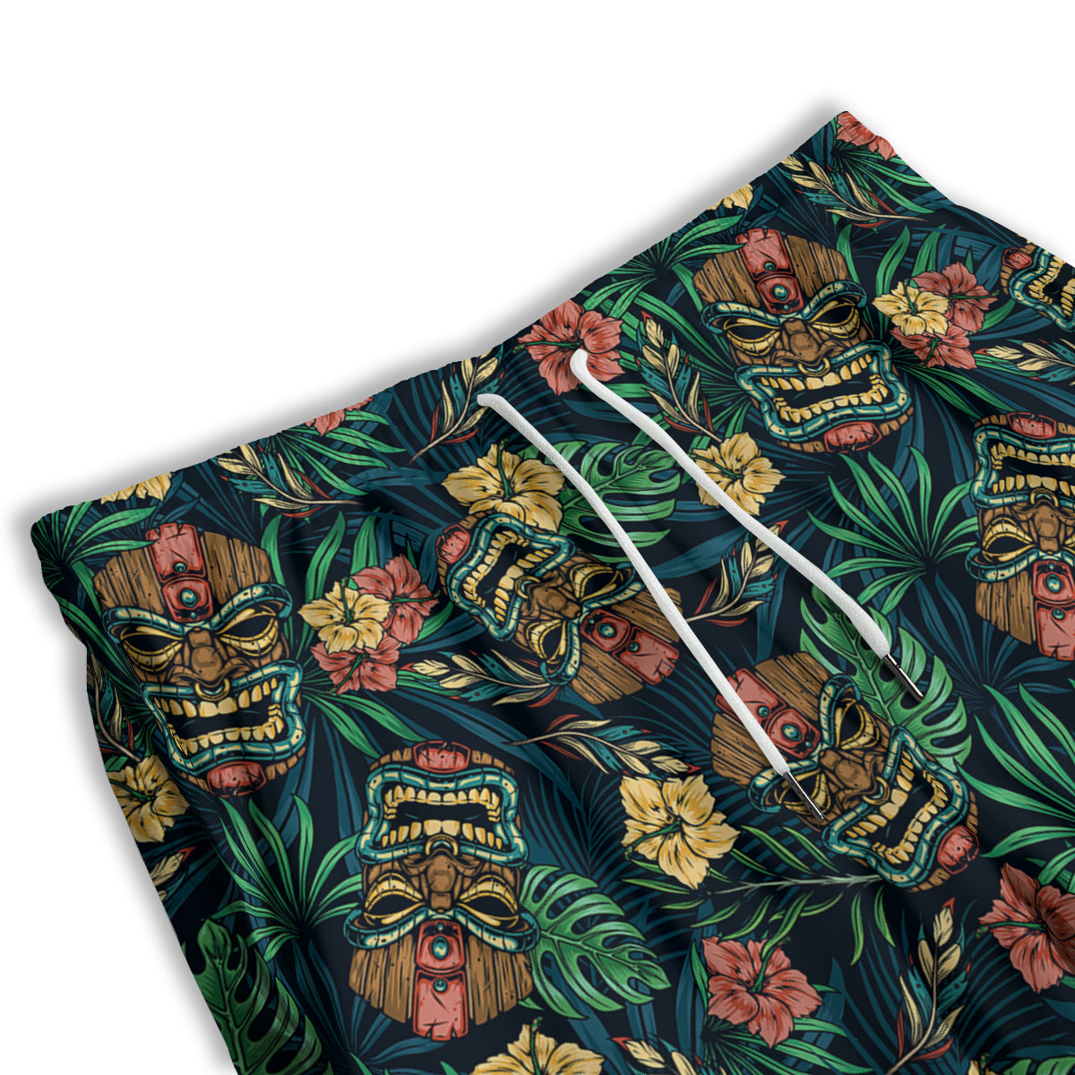 Tiki Tropical Print Pattern Men's Athletic Shorts-grizzshop