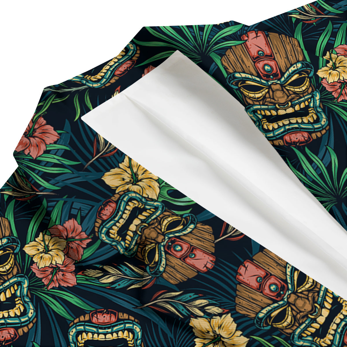Tiki Tropical Print Pattern Men's Blazer-grizzshop