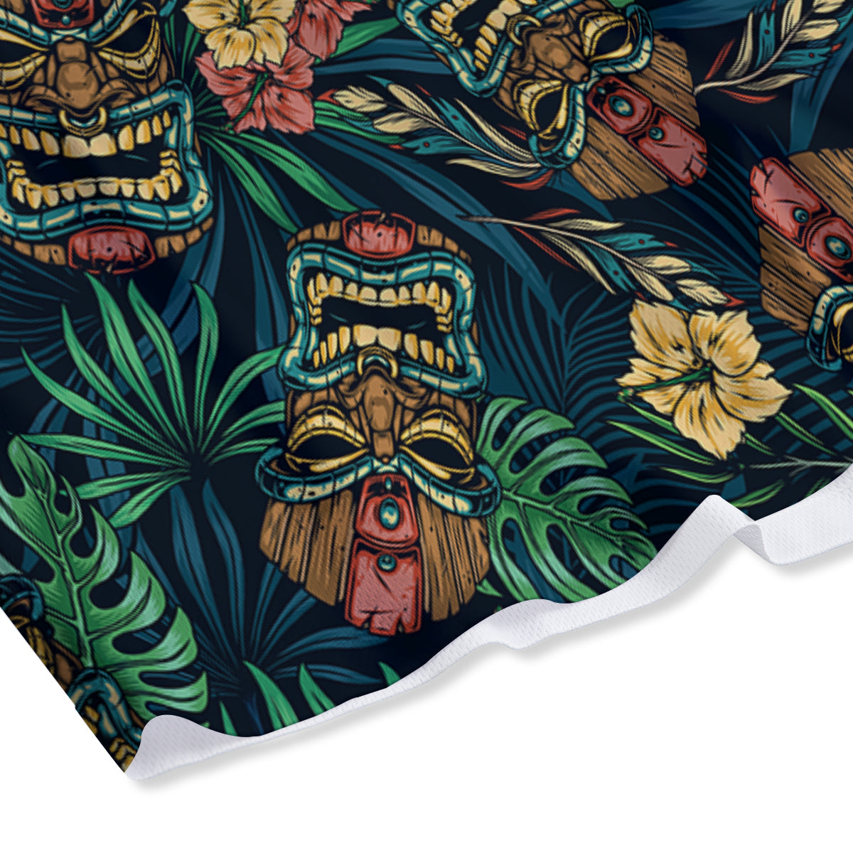 Tiki Tropical Print Pattern Mesh Shorts