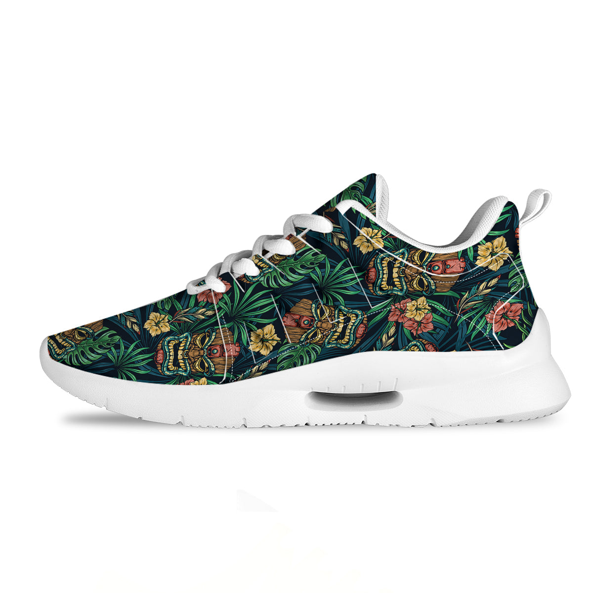 Tiki Tropical Print Pattern Tennis Shoes-grizzshop