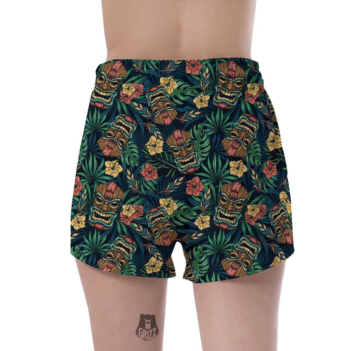 Tiki Tropical Print Pattern Women's Shorts-grizzshop