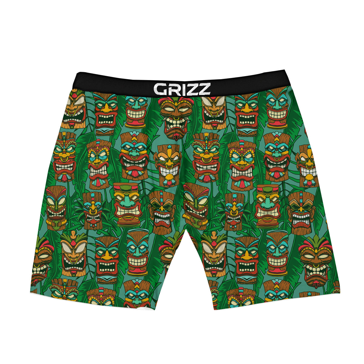 Tiki Wooden Print Pattern Boxer Briefs-grizzshop