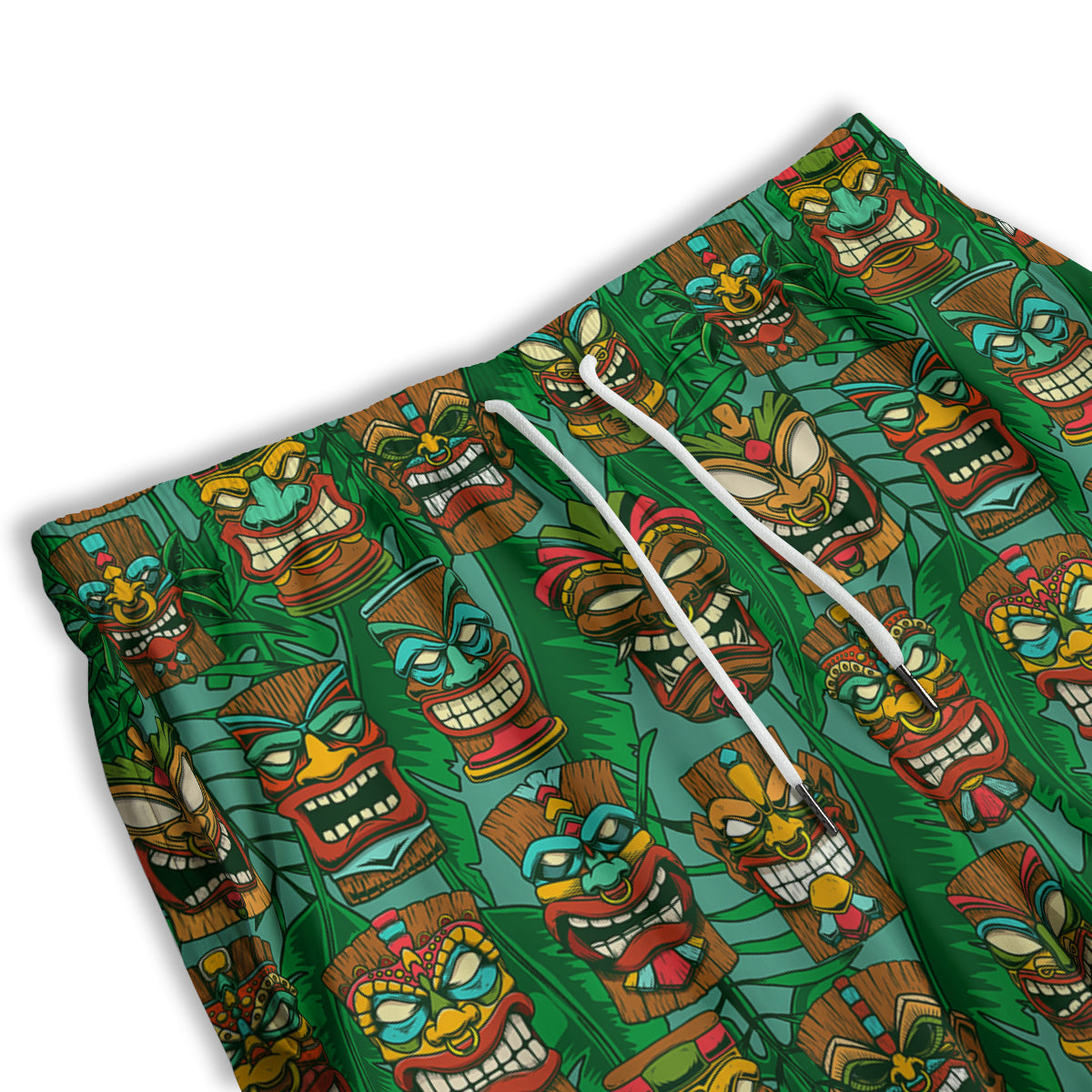 Tiki Wooden Print Pattern Men's Athletic Shorts