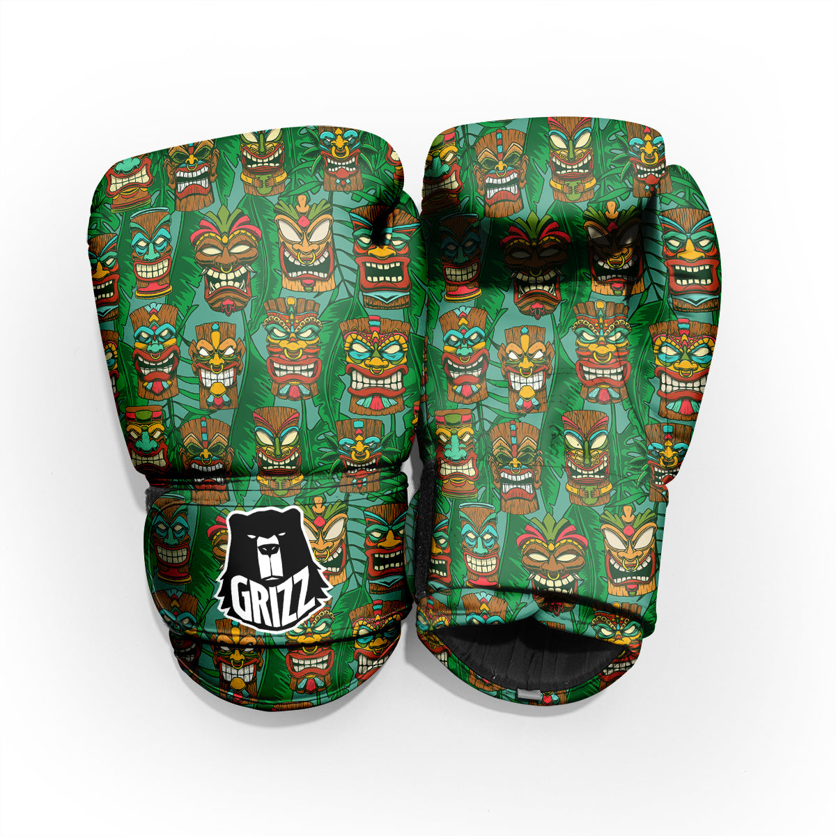 Tiki Wooden Print Pattern Pro Boxing Glove