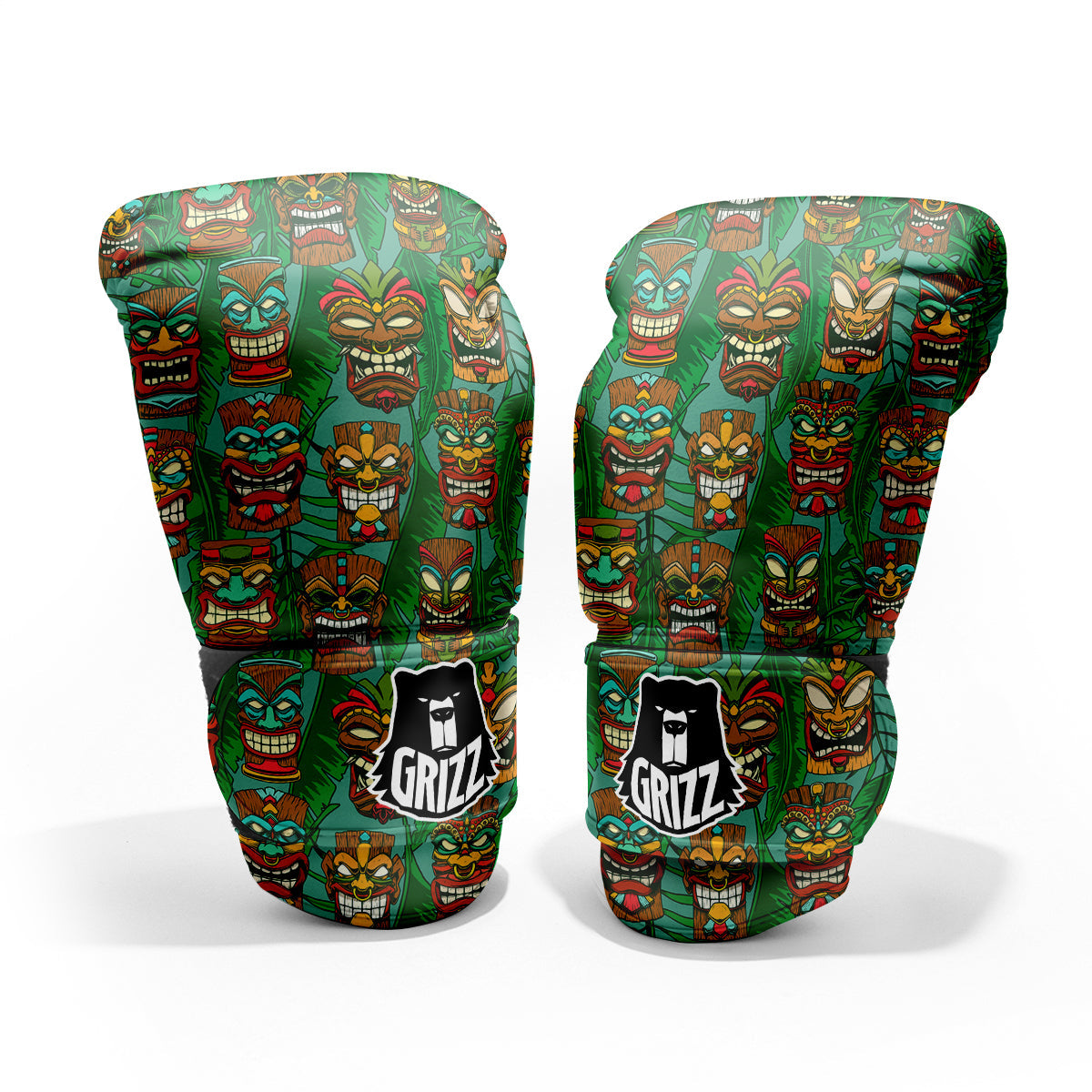 Tiki Wooden Print Pattern Pro Boxing Glove