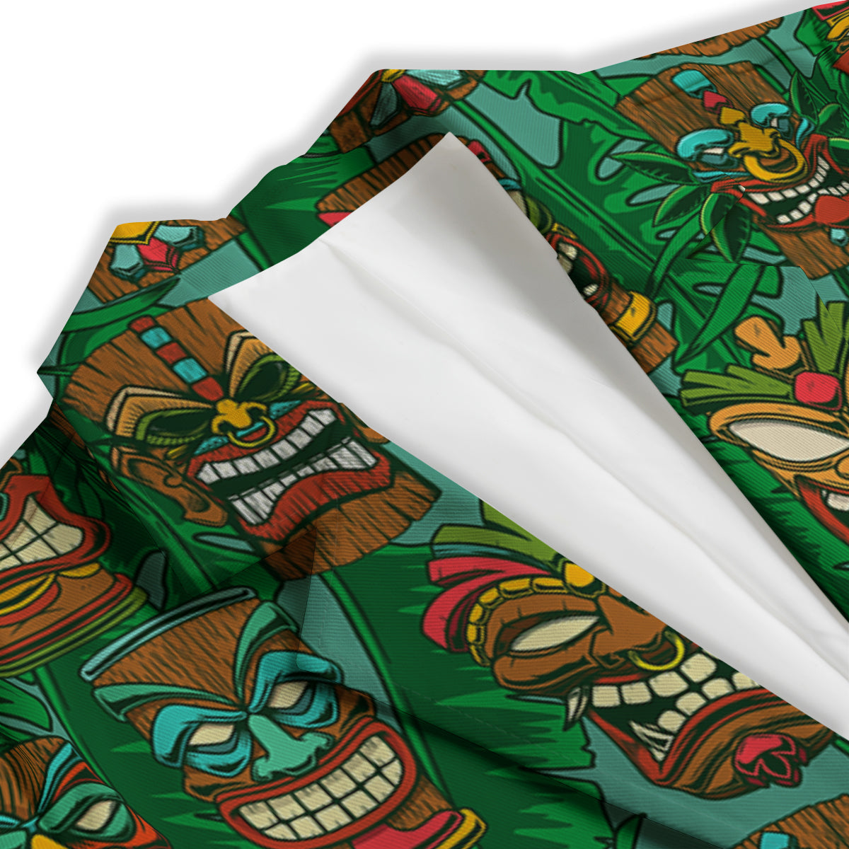 Tiki Wooden Print Pattern Women's Blazer-grizzshop