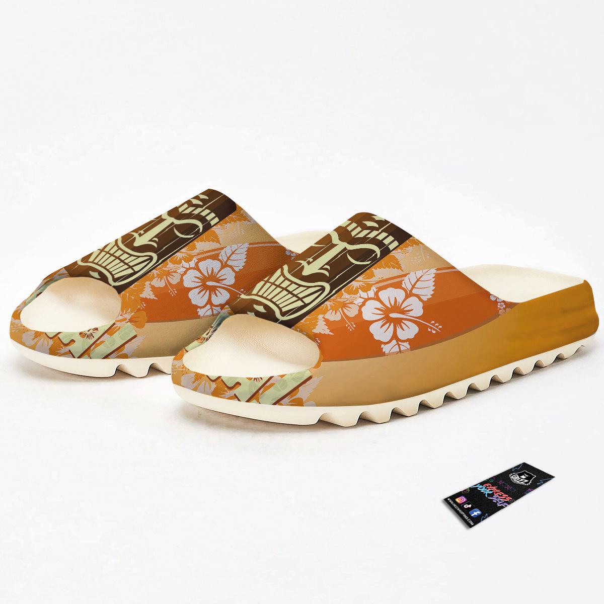 Tiki Aloha Print Sandals-grizzshop