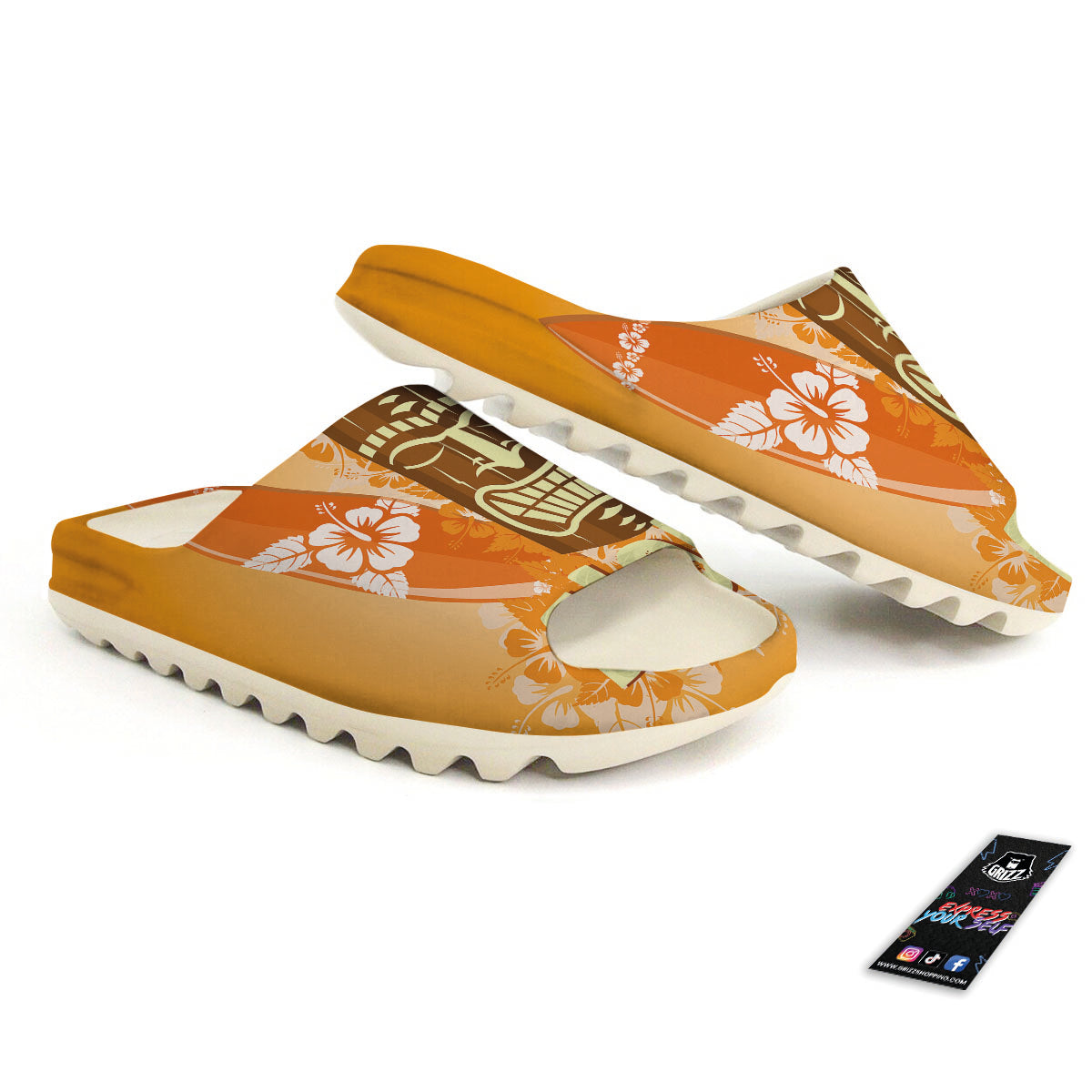 Tiki Aloha Print Sandals-grizzshop