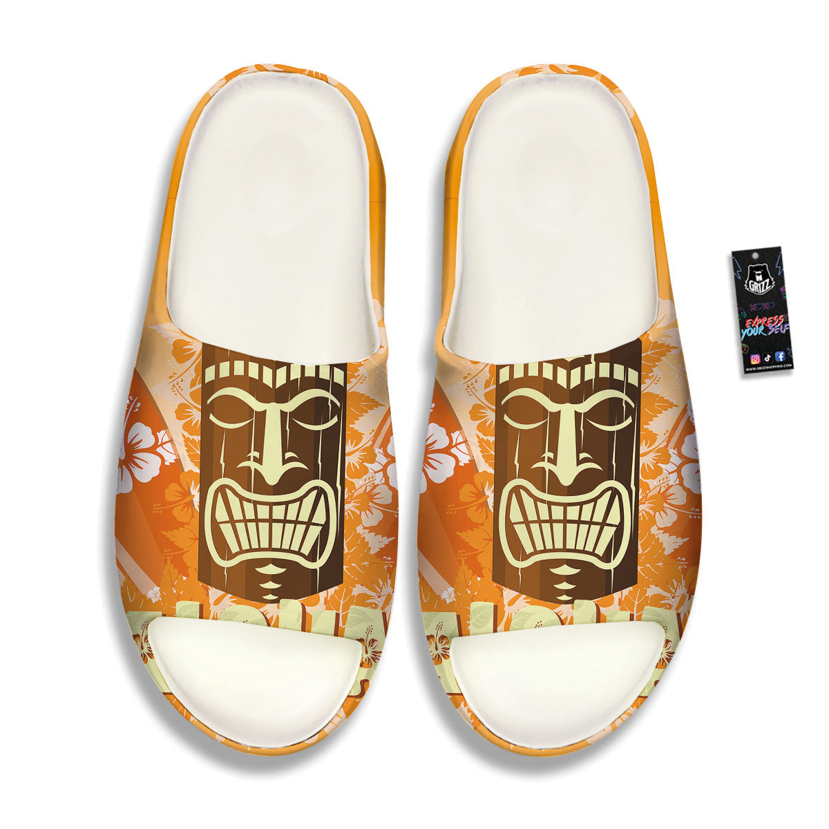 Tiki Aloha Print Sandals-grizzshop