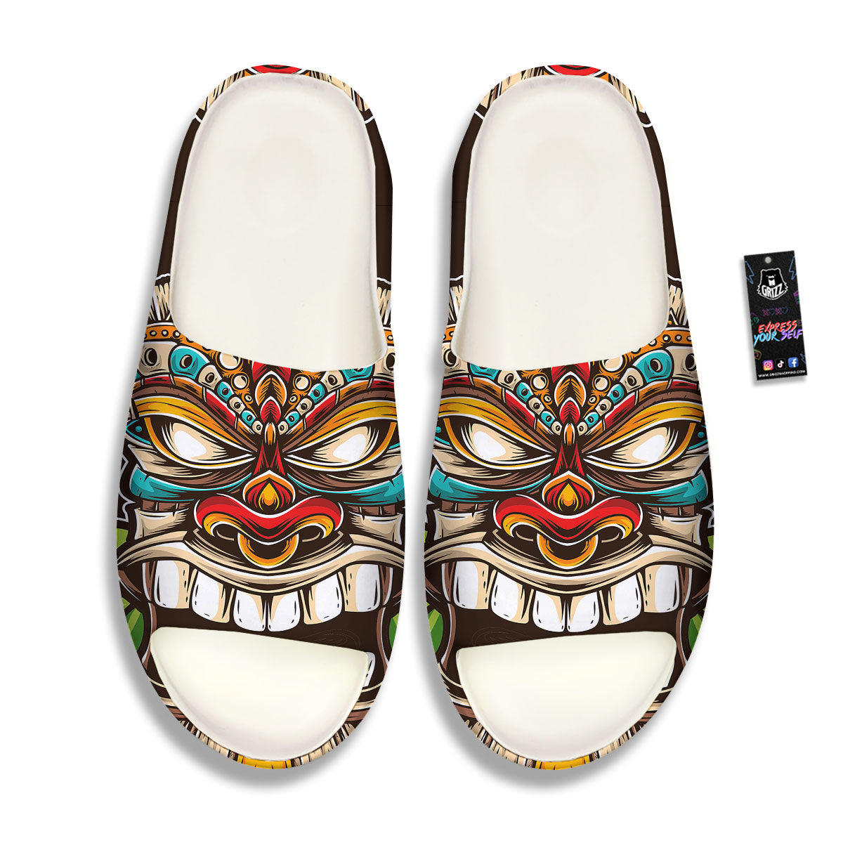Tiki Hawaiian Print Sandals