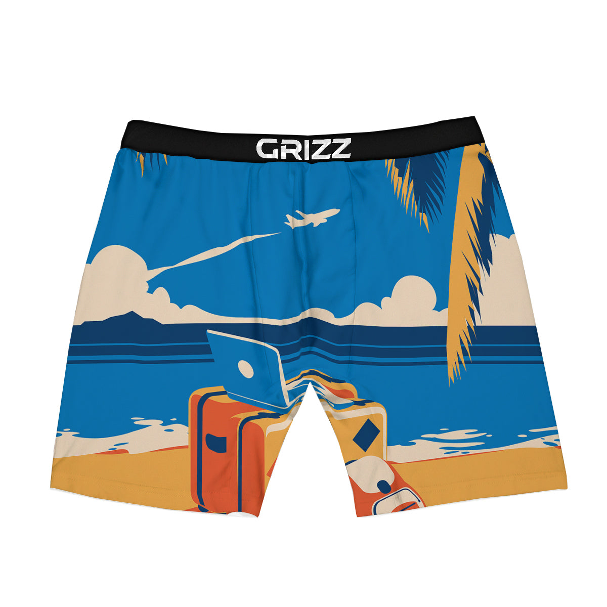Time To Travel Summer Holiday Print Boxer Briefs-grizzshop