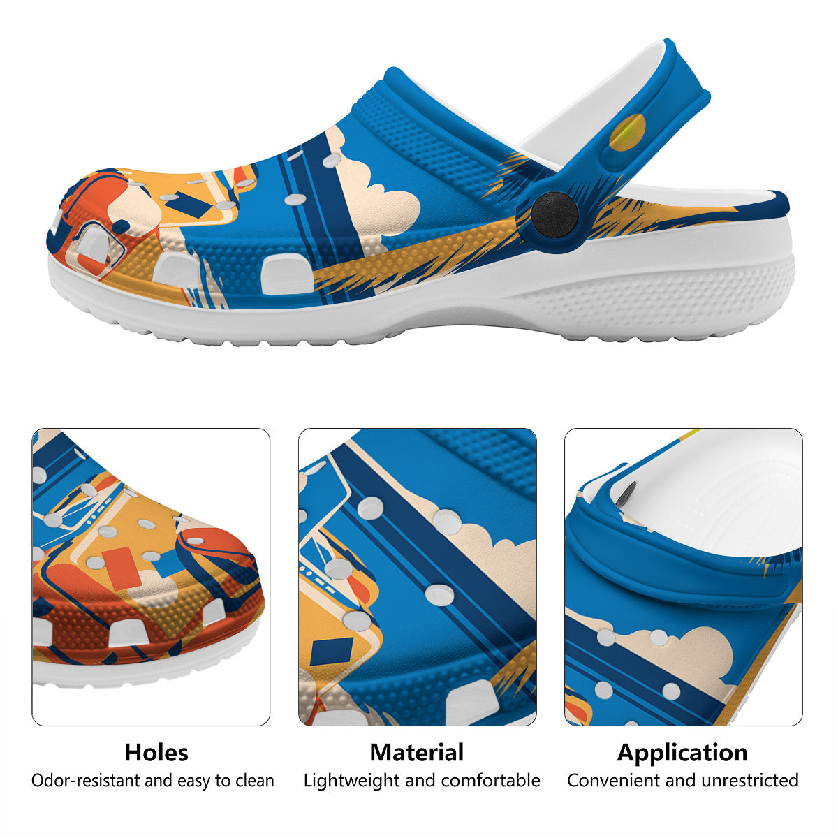 Time To Travel Summer Holiday Print Clog-grizzshop
