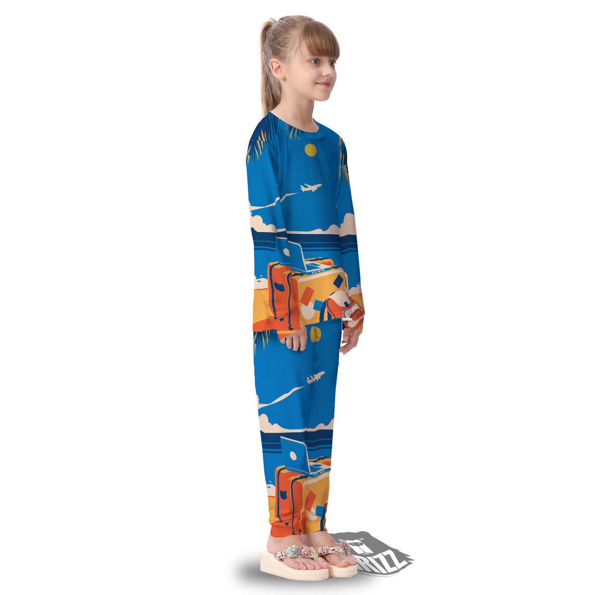 Time To Travel Summer Holiday Print Kid's Pajamas-grizzshop