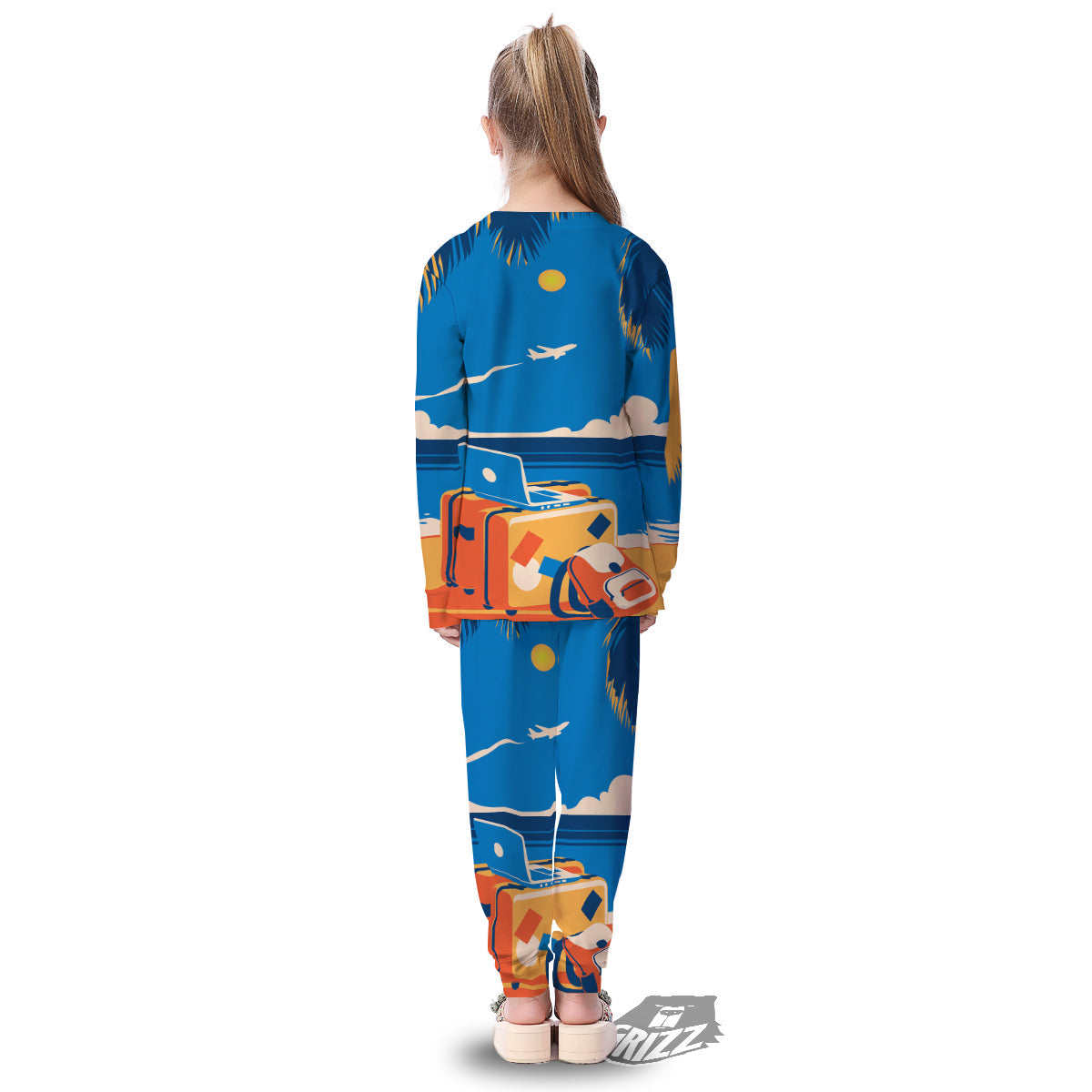 Time To Travel Summer Holiday Print Kid's Pajamas-grizzshop