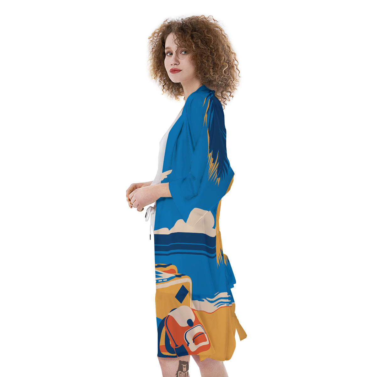Time To Travel Summer Holiday Print Kimono-grizzshop