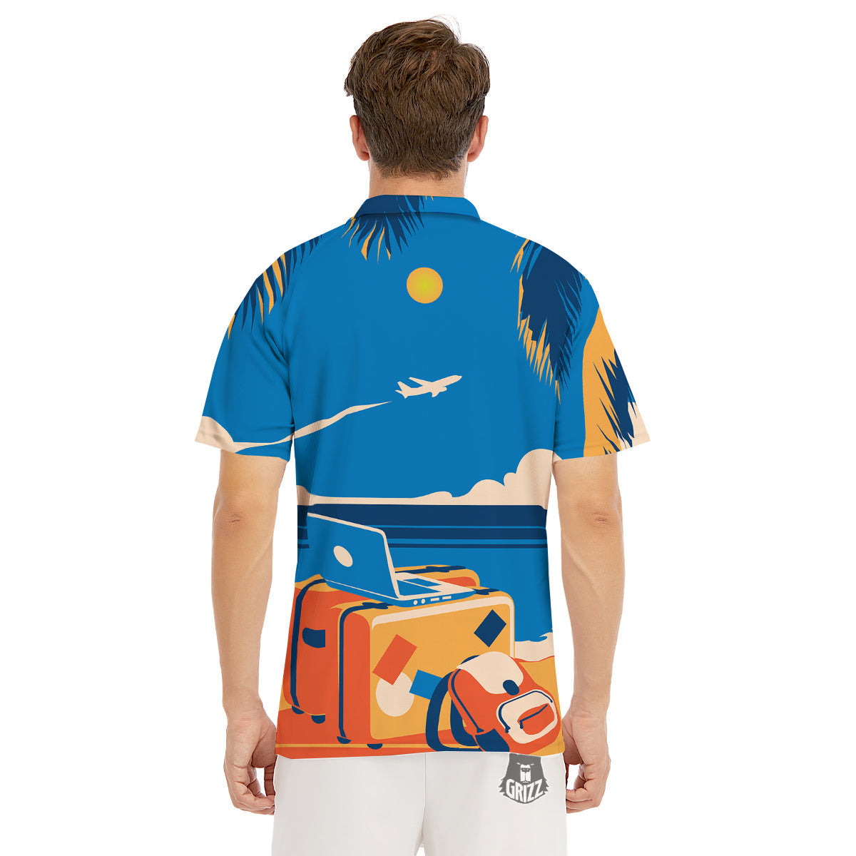 Time To Travel Summer Holiday Print Men's Golf Shirts-grizzshop