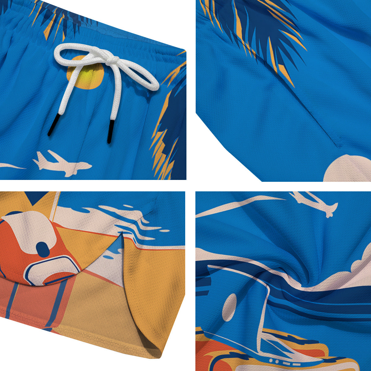 Time To Travel Summer Holiday Print Men's Running Shorts-grizzshop