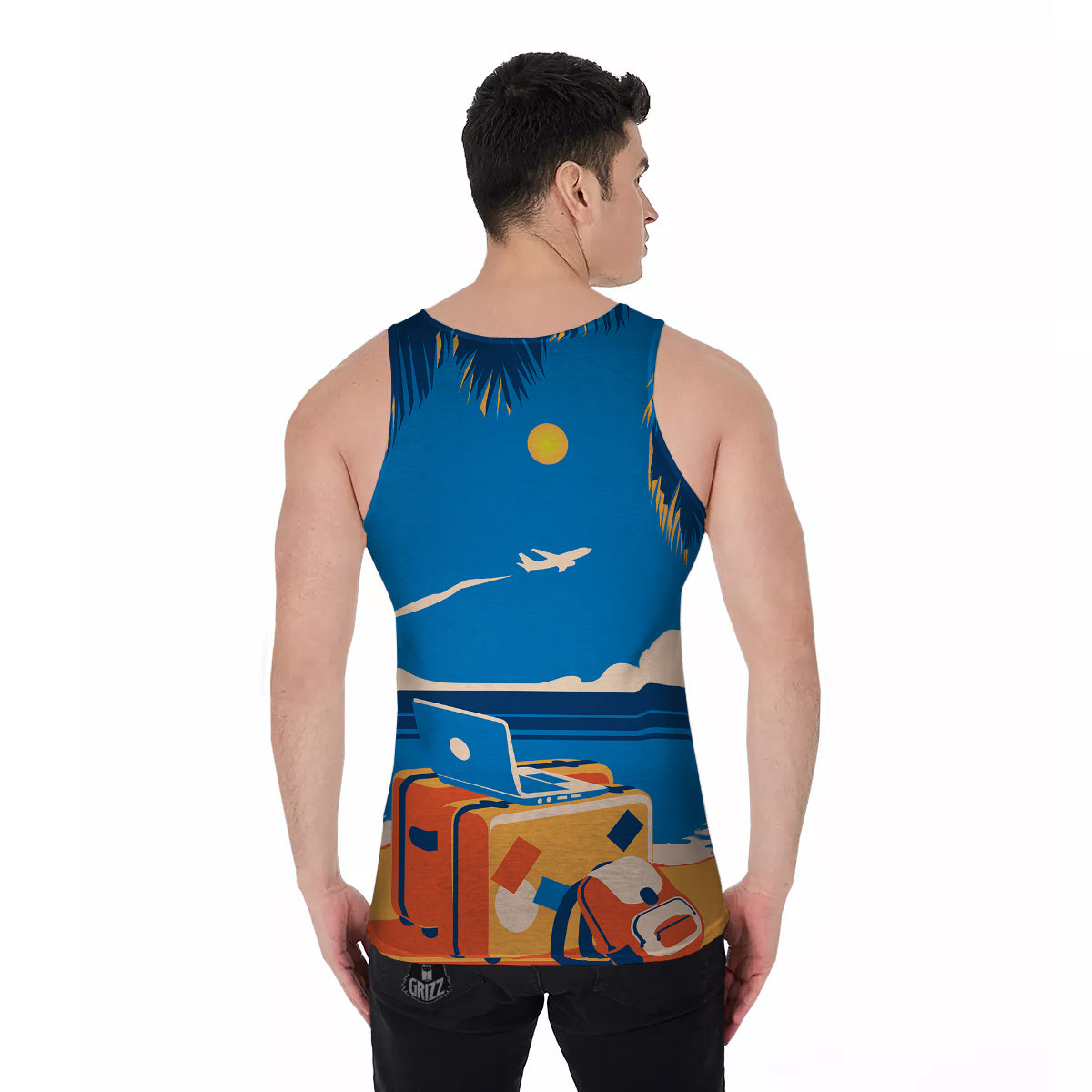 Time To Travel Summer Holiday Print Men's Tank Top-grizzshop