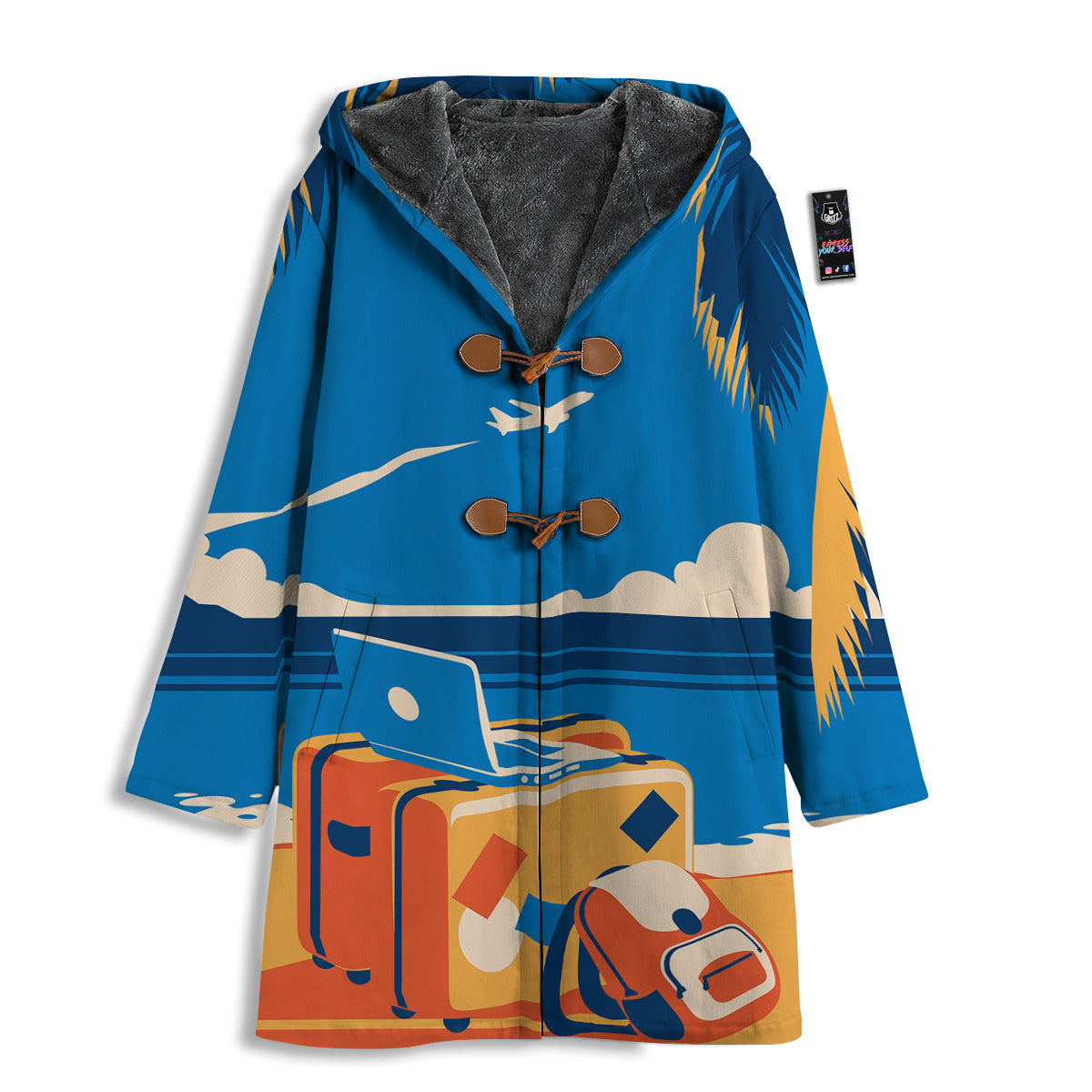 Time To Travel Summer Holiday Print Men's Windbreaker Jacket-grizzshop