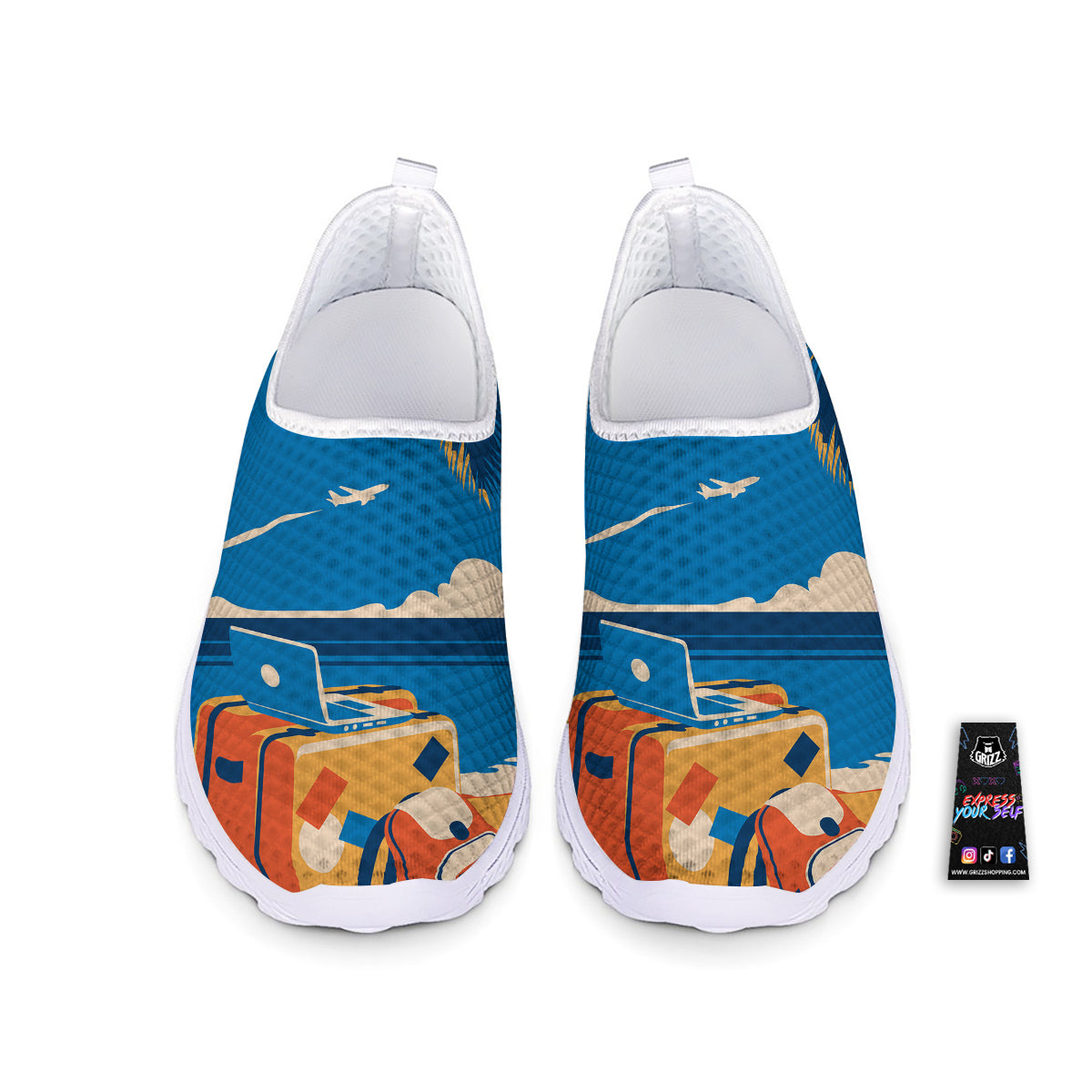 Time To Travel Summer Holiday Print Nurse Shoes-grizzshop
