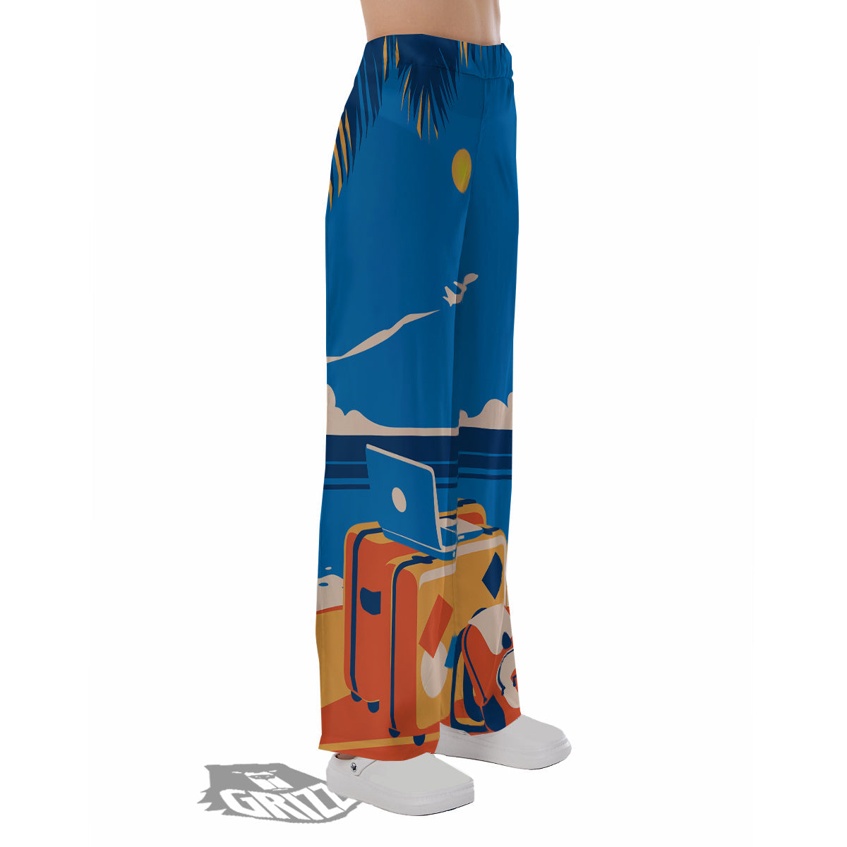 Time To Travel Summer Holiday Print Pajama Pants-grizzshop