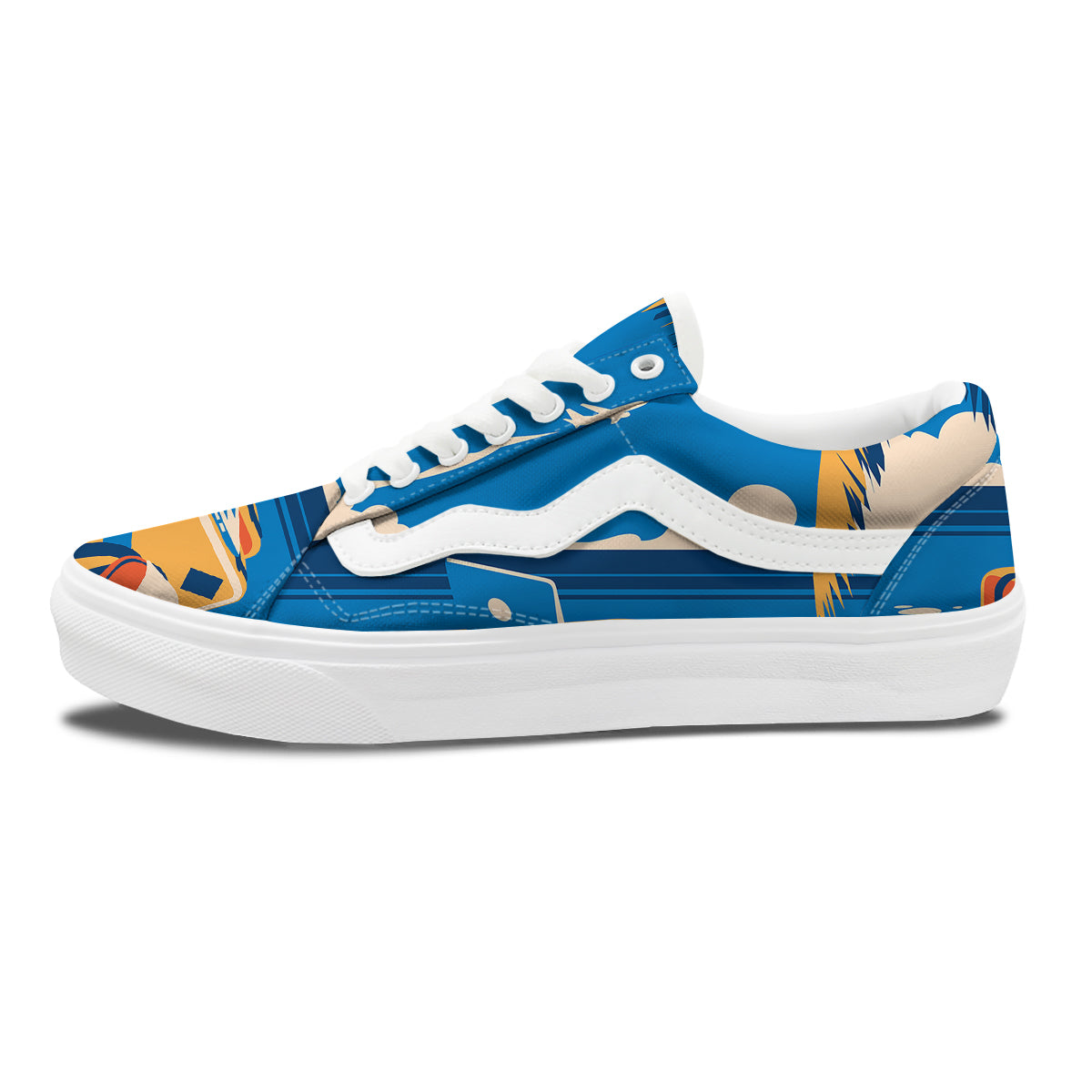 Time To Travel Summer Holiday Print Skate Shoes-grizzshop