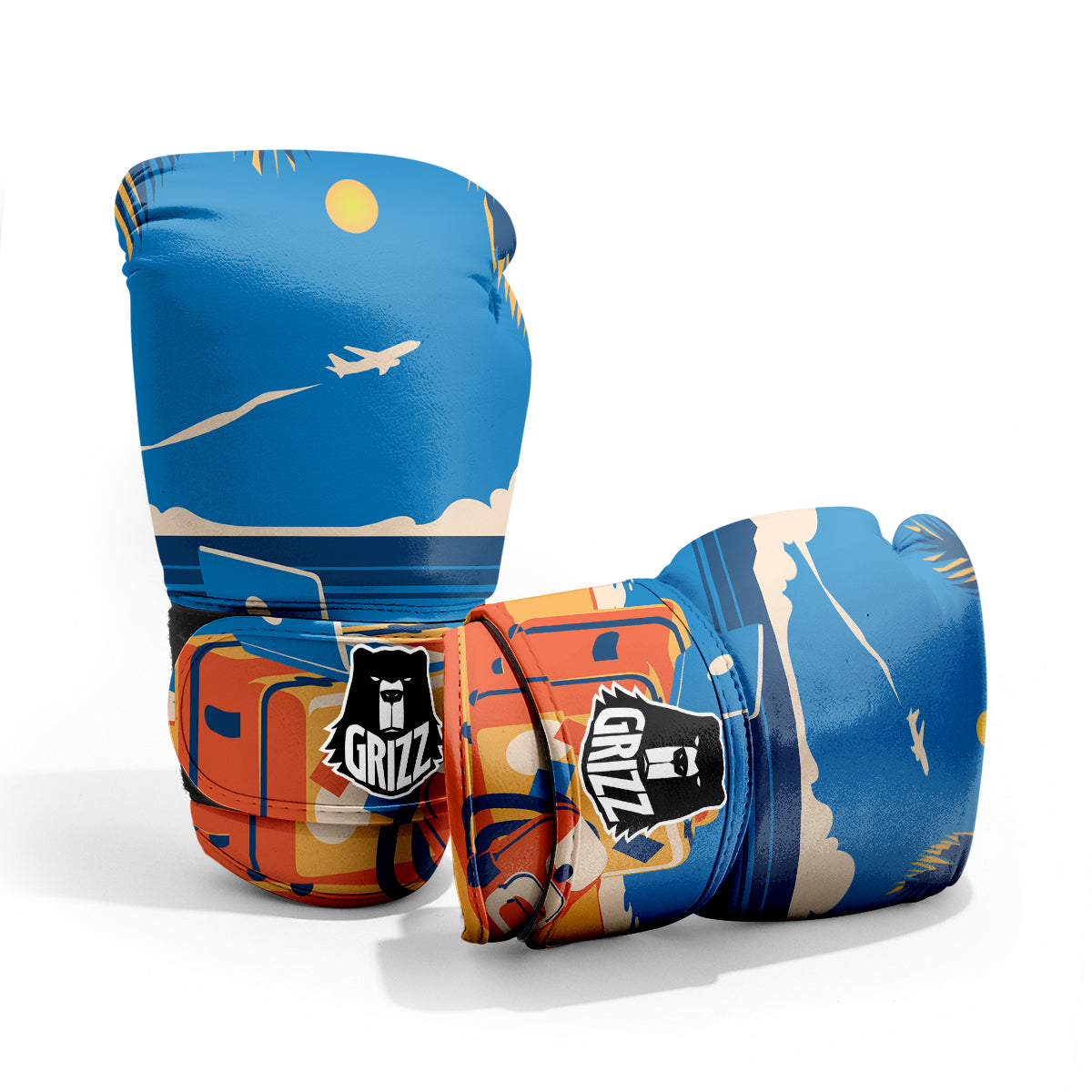 Time To Travel Summer Holiday Print Pro Boxing Glove