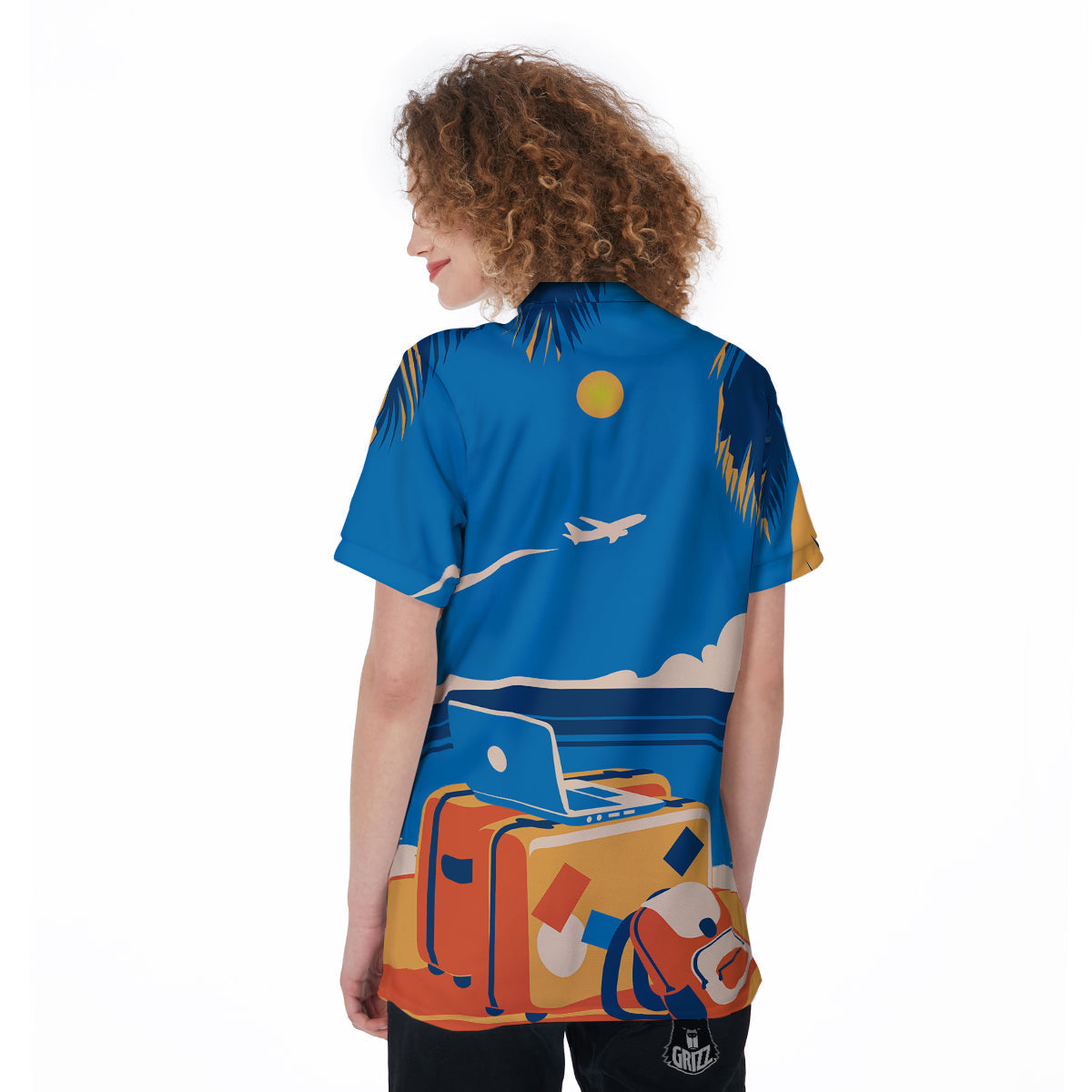 Time To Travel Summer Holiday Print Women's Golf Shirts-grizzshop