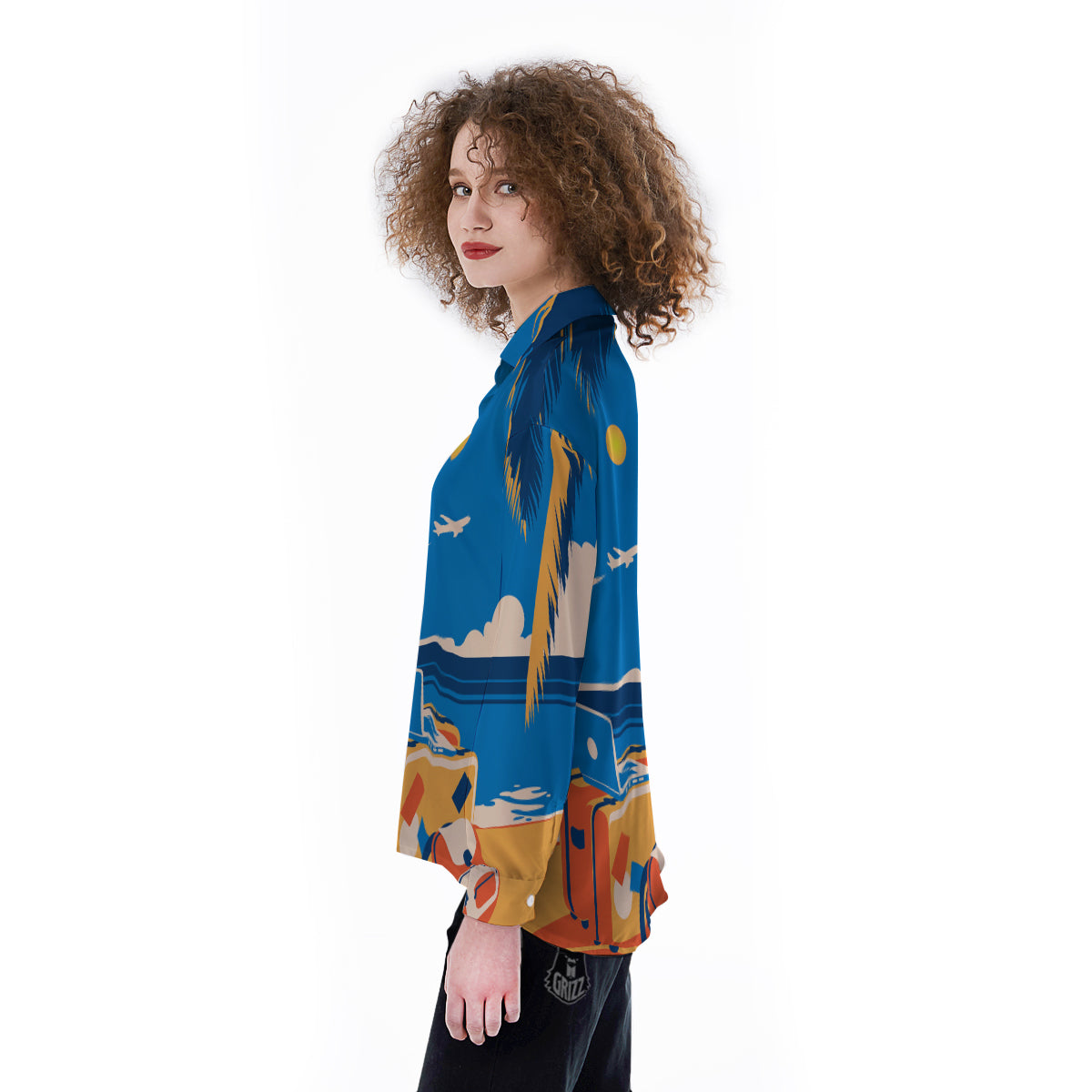 Time To Travel Summer Holiday Print Women's Long Sleeve Shirts-grizzshop