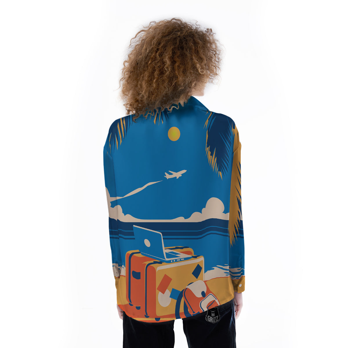 Time To Travel Summer Holiday Print Women's Long Sleeve Shirts-grizzshop
