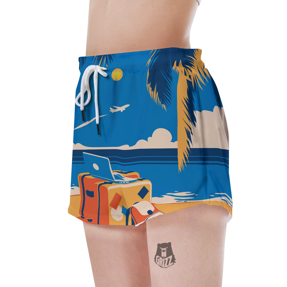 Time To Travel Summer Holiday Print Women's Shorts-grizzshop