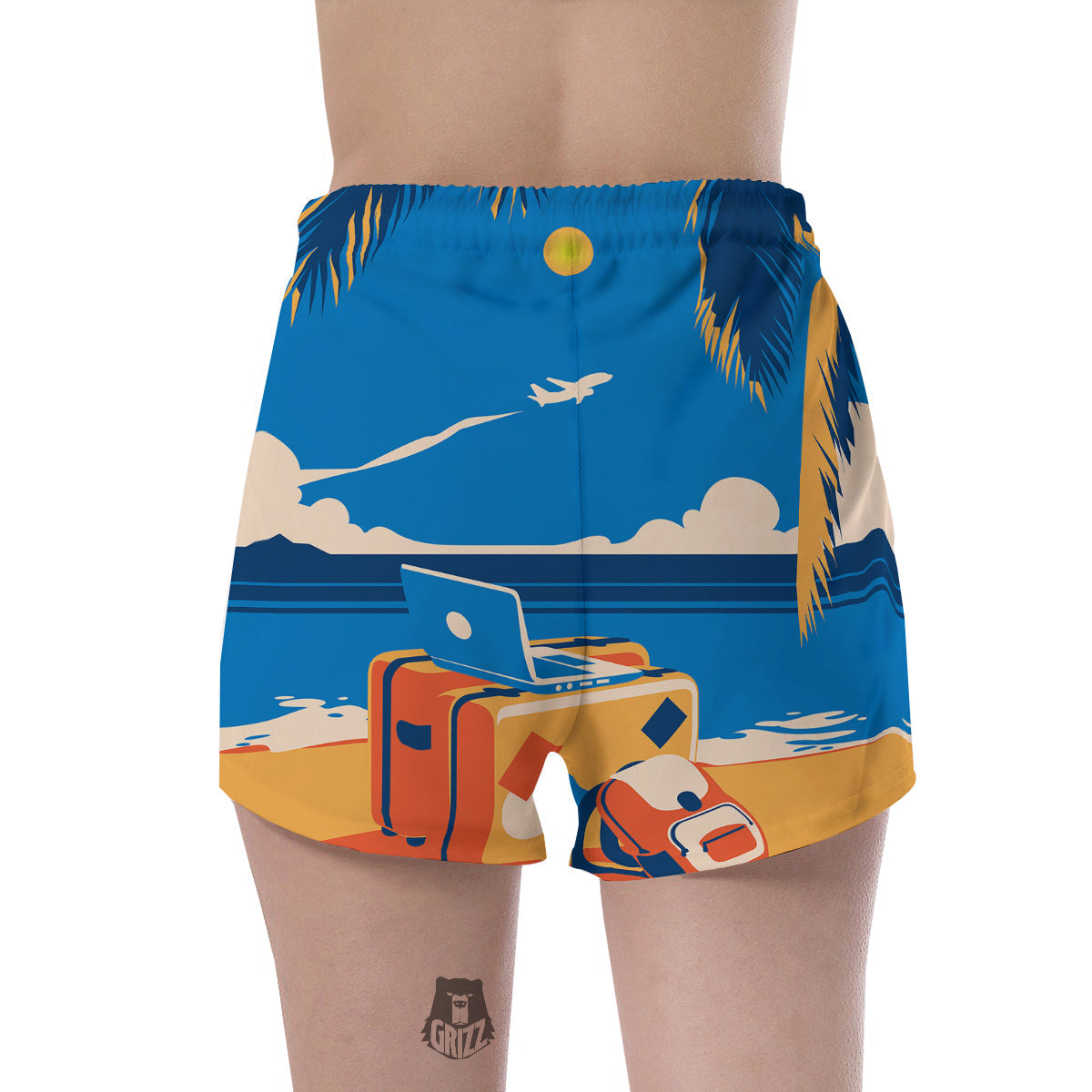 Time To Travel Summer Holiday Print Women's Shorts-grizzshop