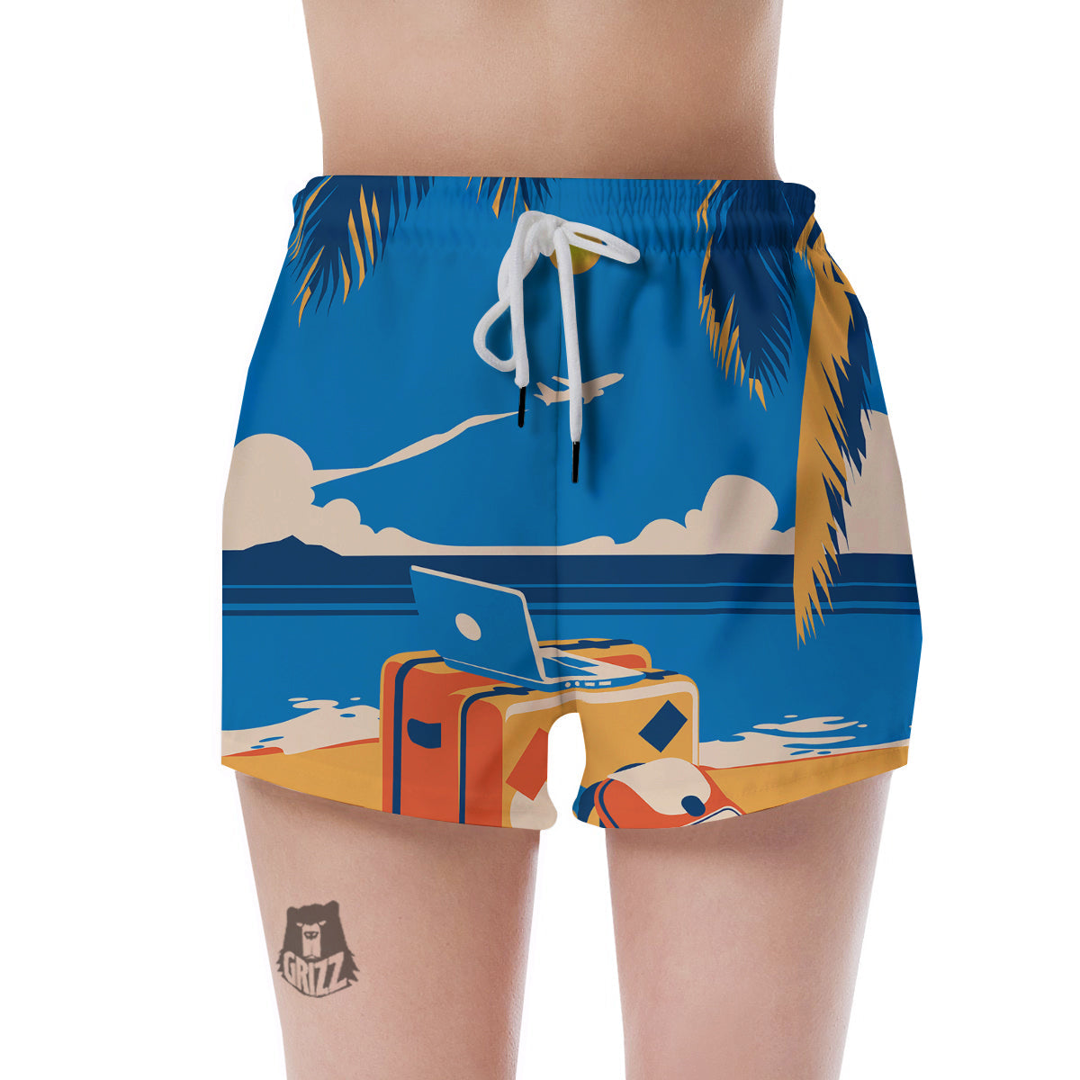 Time To Travel Summer Holiday Print Women's Shorts-grizzshop