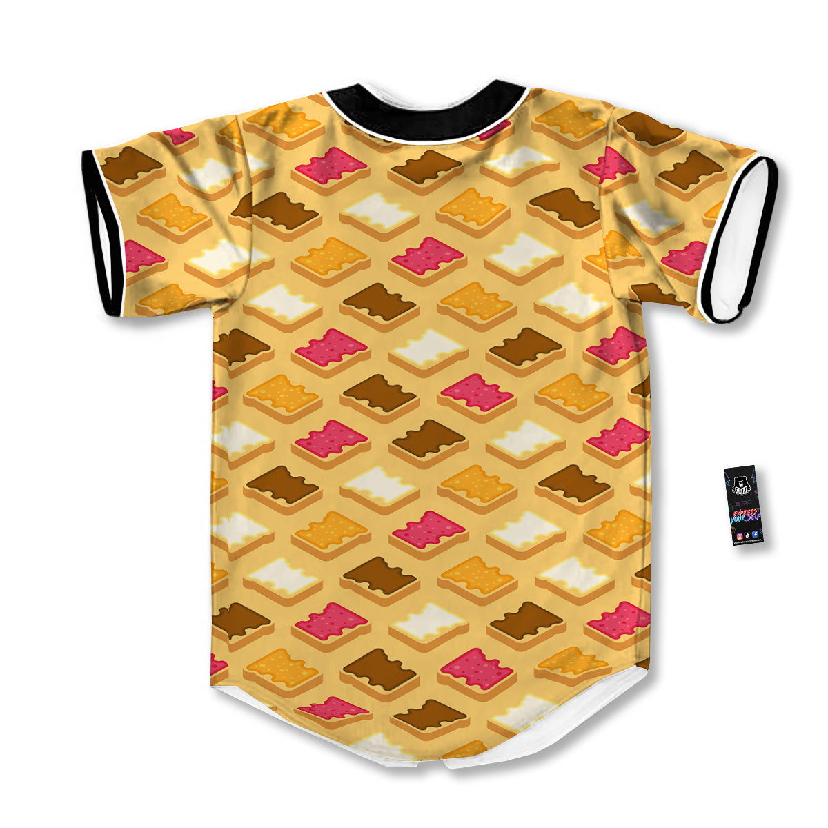 Toast And Jam Print Pattern Baseball Jersey-grizzshop
