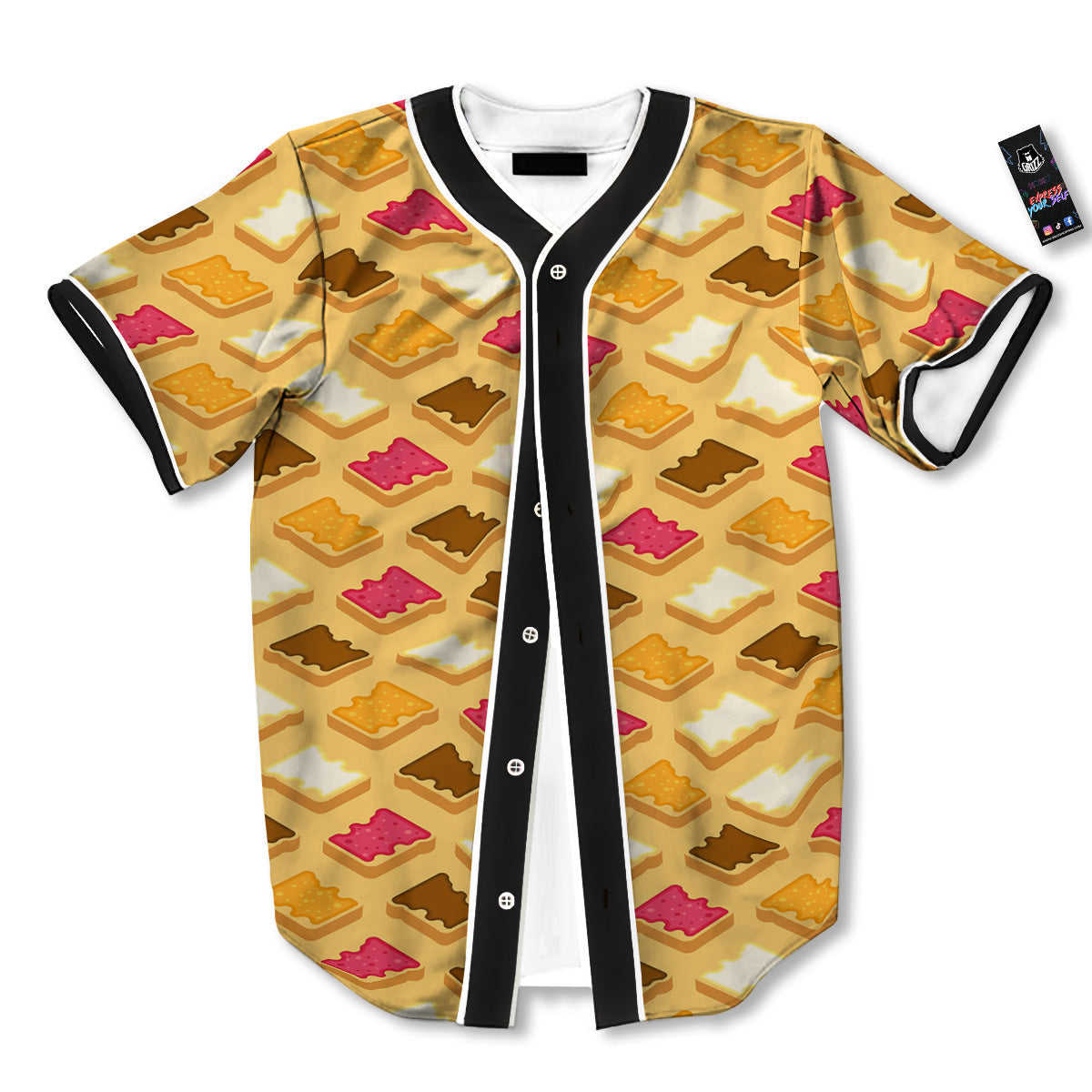 Toast And Jam Print Pattern Baseball Jersey-grizzshop