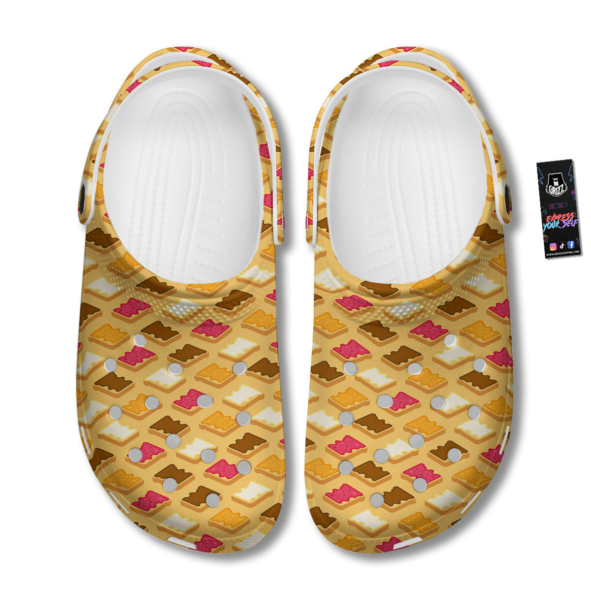 Toast And Jam Print Pattern Clog-grizzshop