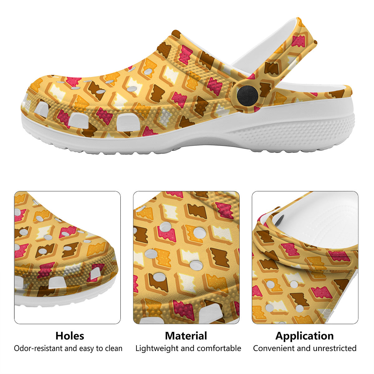 Toast And Jam Print Pattern Clog-grizzshop
